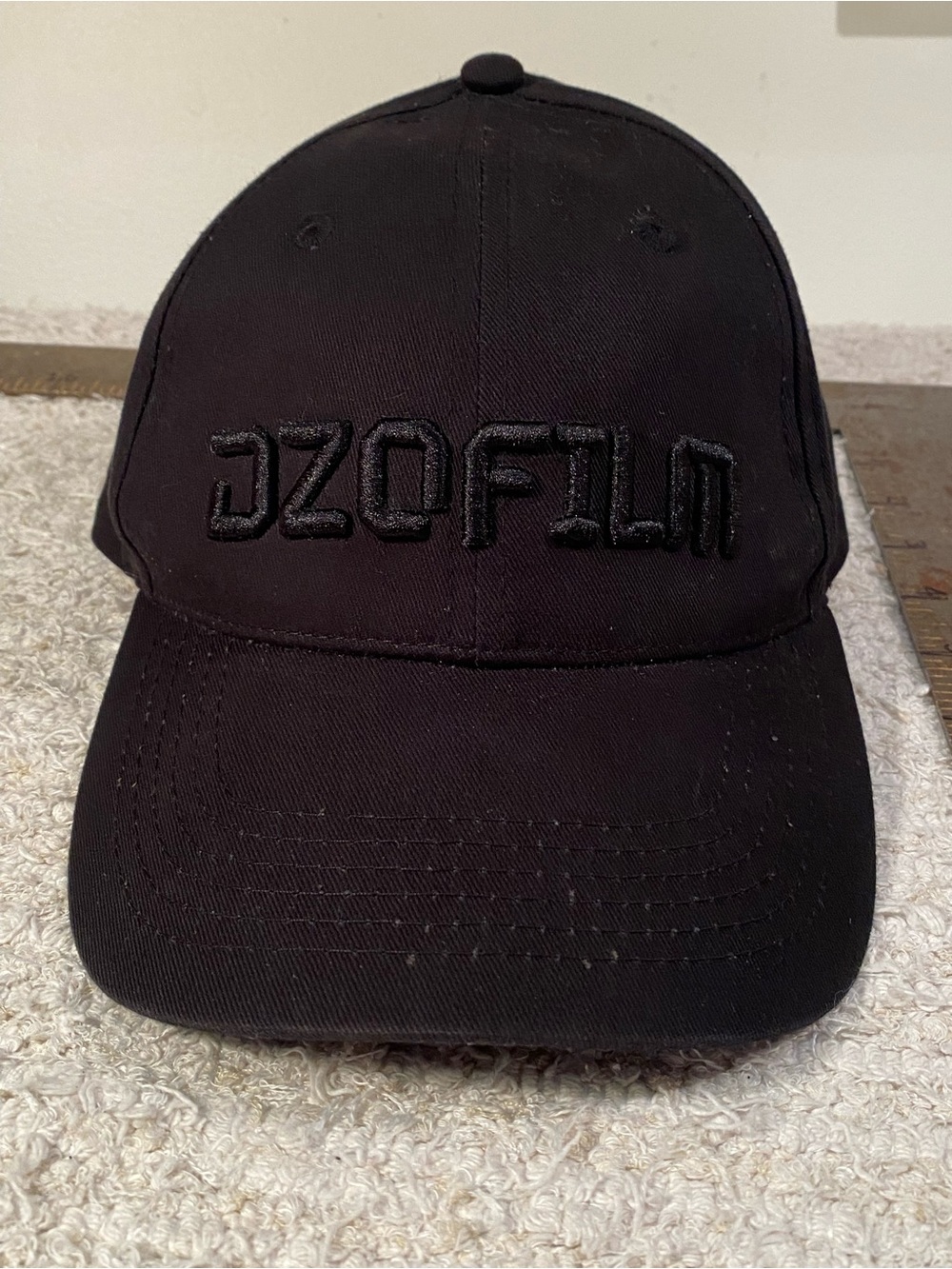 Black Embroidered Baseball Cap